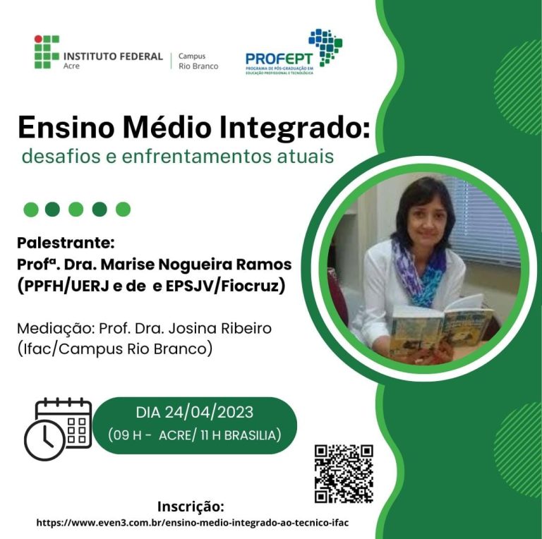 Profept convida para a palestra Ensino Médio Integrado desafios e